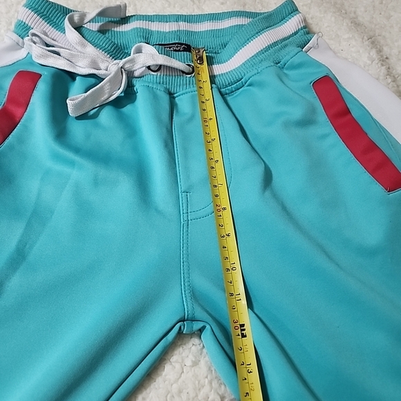 SCREENSHOT Men's Slim Fit Track Pants Colorblock Turquoise Pink Size Large - Picture 10 of 10